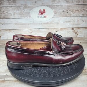 G.H. Bass Weejuns Loafers Size 8.5 Men's Burgundy Leather Tassel Casual Slip On